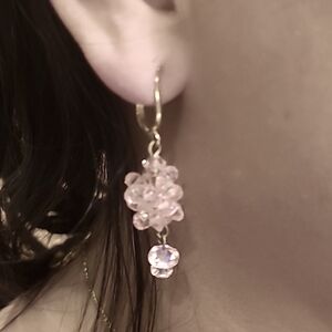 Pink Chandelier AB Crystal Earrings